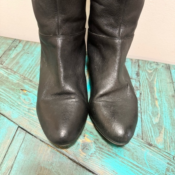 Steve Madden Black Leather Buckle Cher Boots Zipper Back Size 8B - Picture 12 of 14